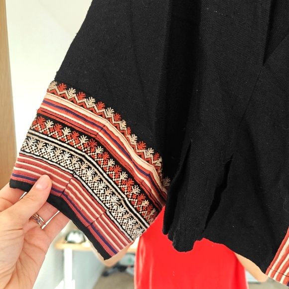 Doen Priere Black Silk Noil Tie Blouse size Medium - Picture 5 of 7